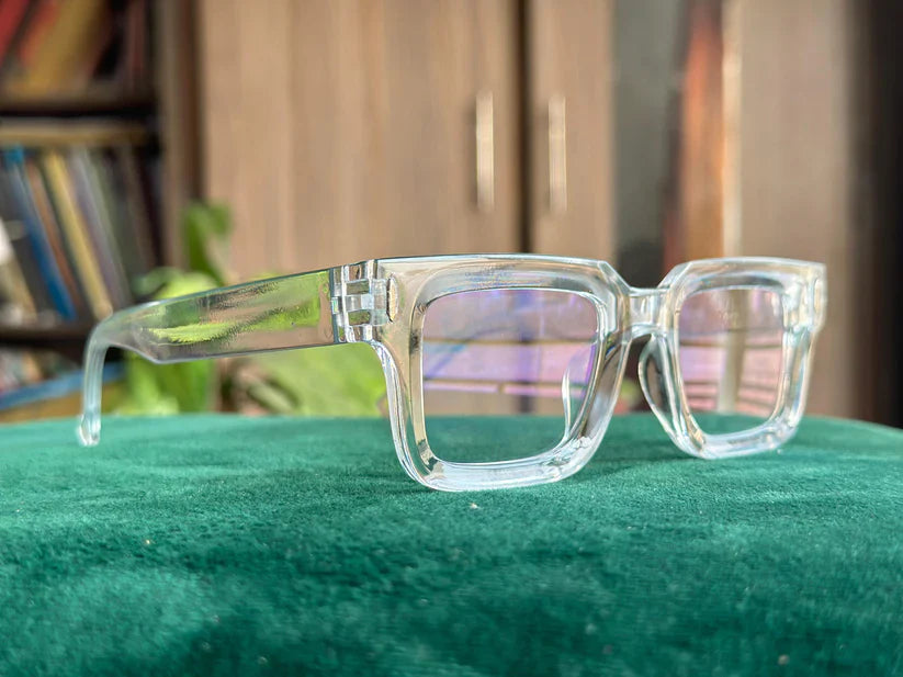 VINTAGE RETRO ACETATE GLASSES (TRANSPARENT) UNISEX